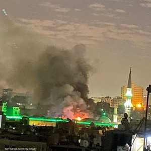 تصاعد أعمدة الدخان جراء الحريق