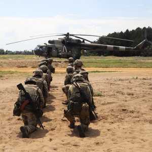 جانب من مناورات عسكرية أوكرانية أميركية.