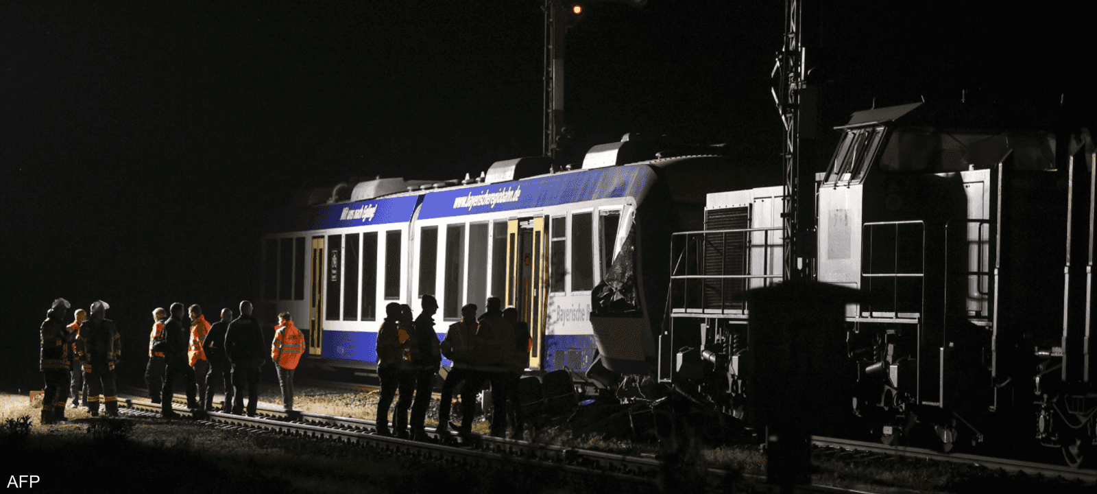 صورة أرشيفية لحادث تصادم قطارين سابق في ألمانيا