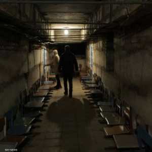 ملجأ المدرسة في البلدة الأوكرانية