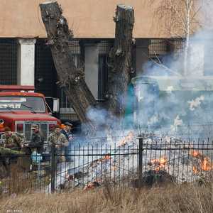 من القصف الروسي على مقر الاستخبارات في كييف