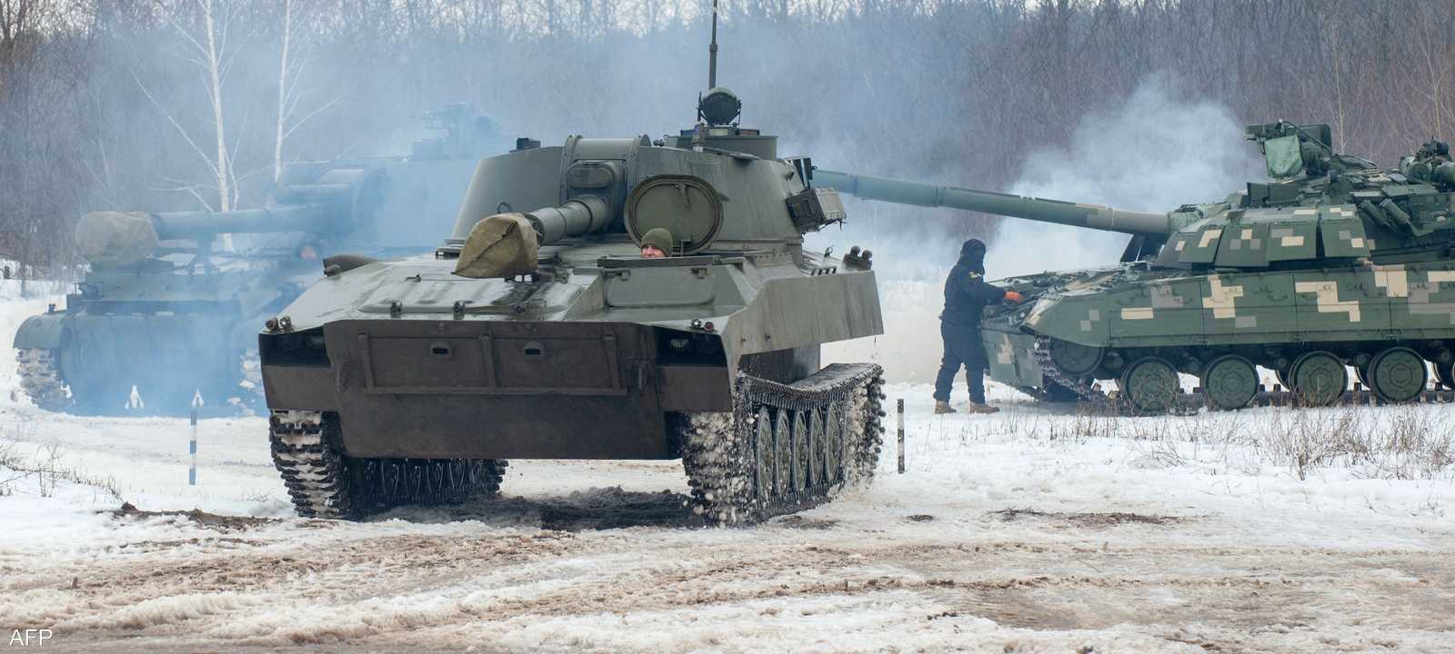 دبابات أوكرانية في مناورات عسكرية سابقة