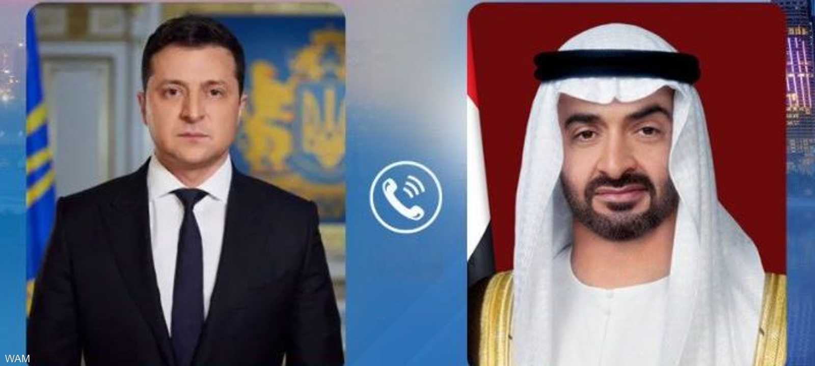 اتصال هاتفي جمع محمد بن زايد بفلودومير زيلينسكي