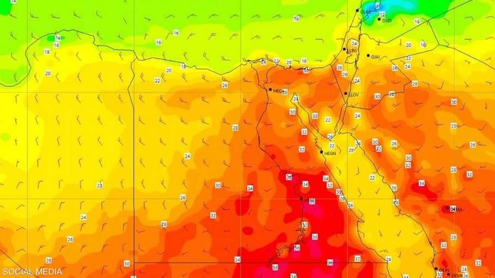 مصر تشهد ارتفاعا ملحوظا في درجات الحرارة