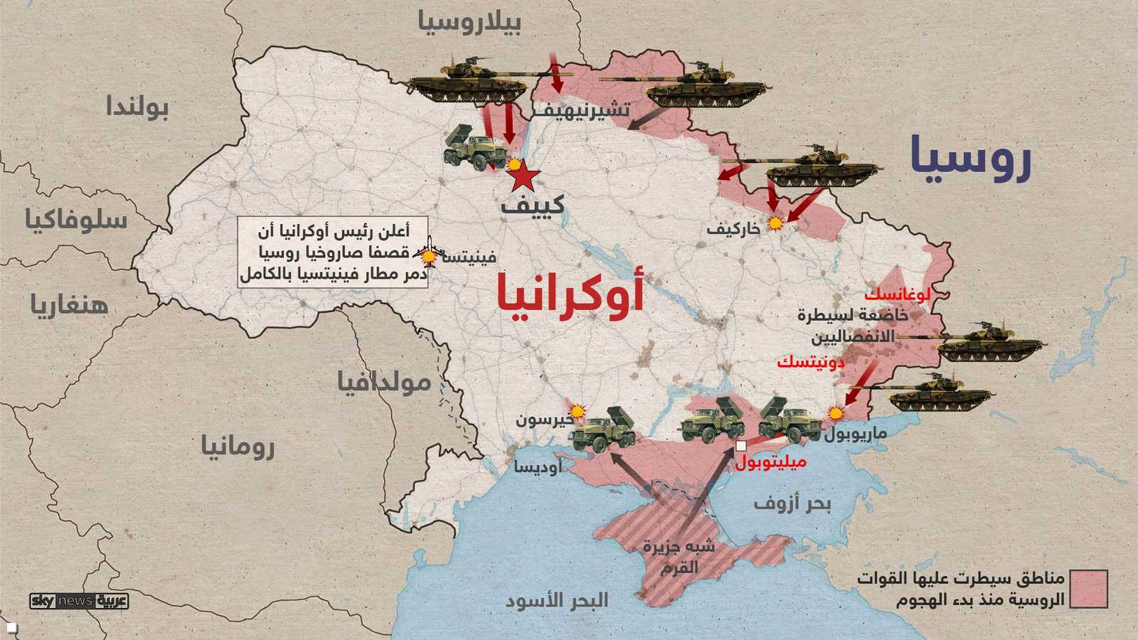 تقدم القوات الروسية في الأراضي الأوكرانية