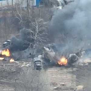 المركبات العسكرية دمرها الجيش الأوكراني في كييف