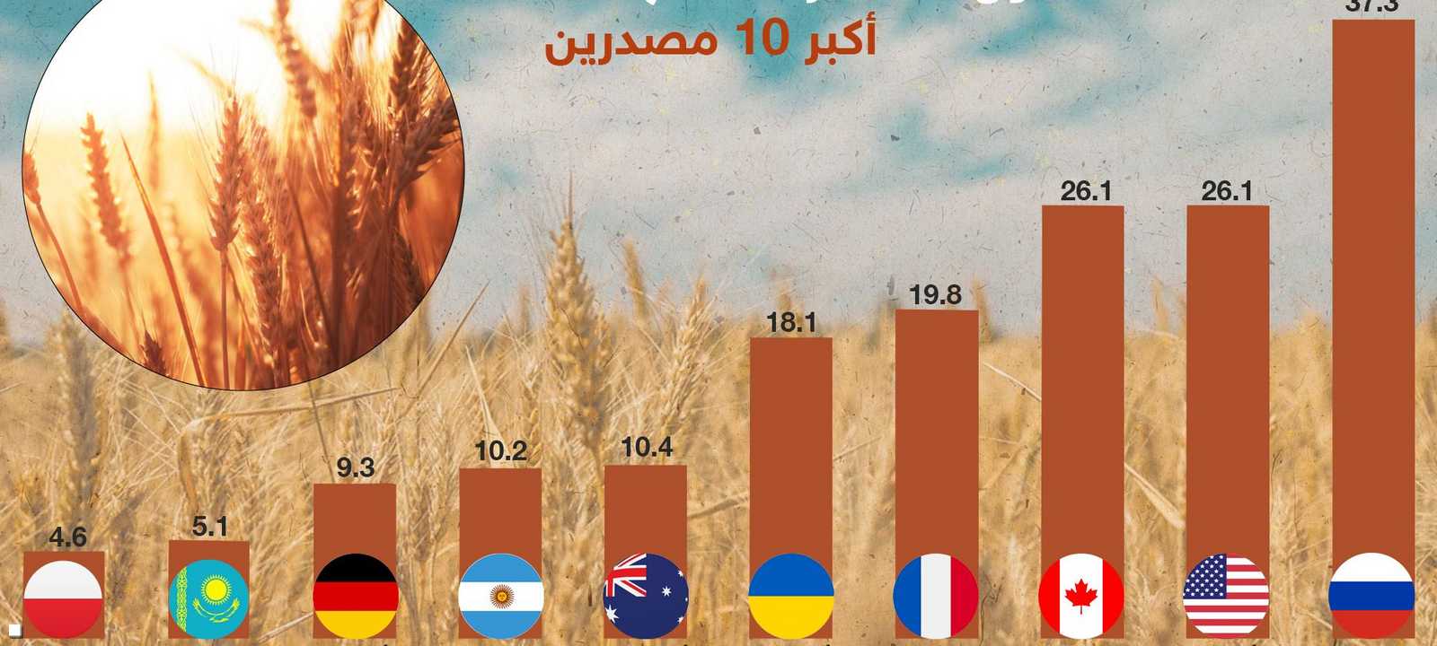 أكبر 10 دول مصدرة للقمح
