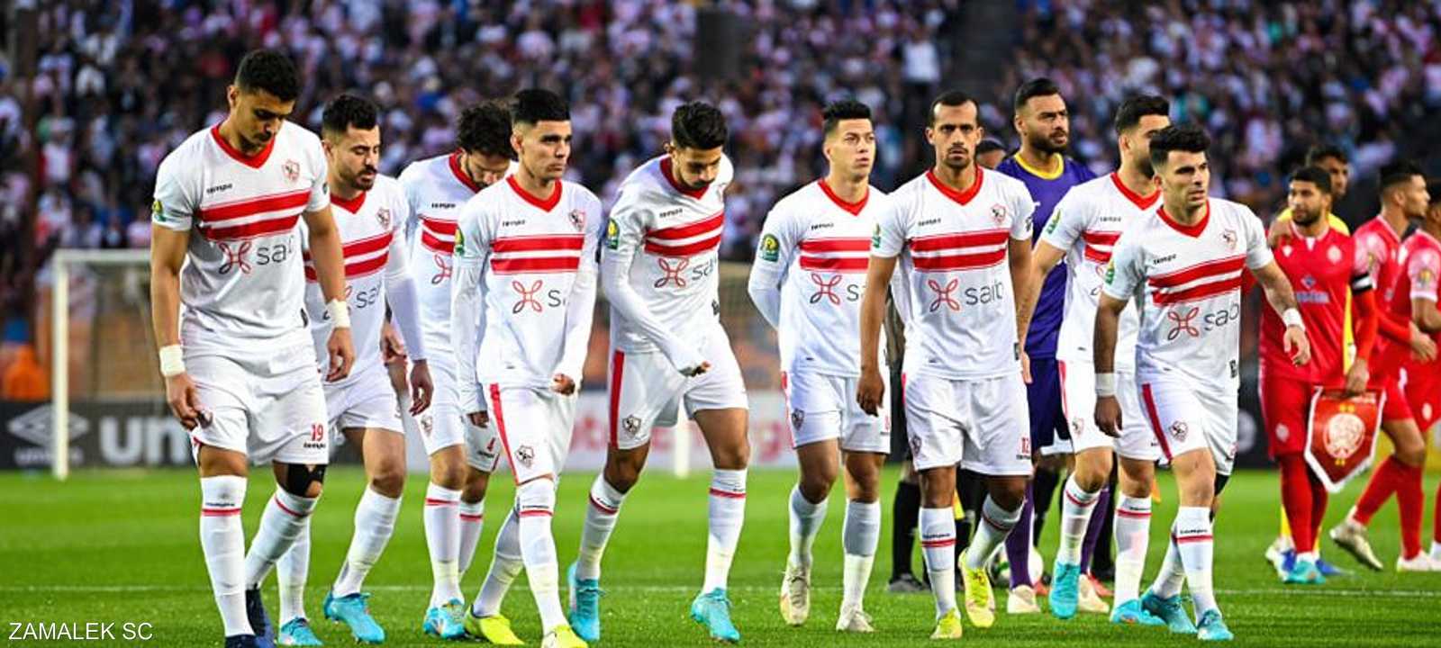 جانب من المباراة بين الزمالك والوداد.