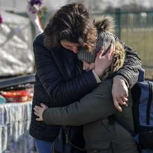 نازحتان أوكرانيتان قرب بولندا