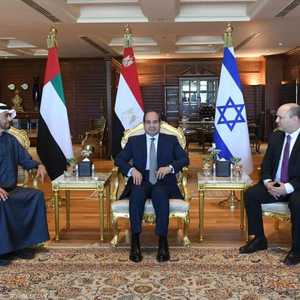 السيسي والشيخ محمد بن زايد وبينيت