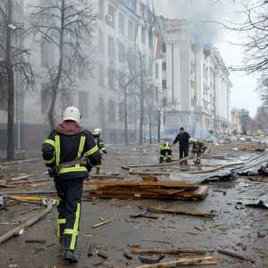 حريق في مبنى قسم الاقتصاد بجامعة كارازين خاركوف الوطنية