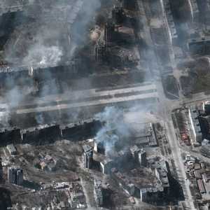 صور تظهر مواقع انفجارات في مدينة ماريوبول الأوكرانية.