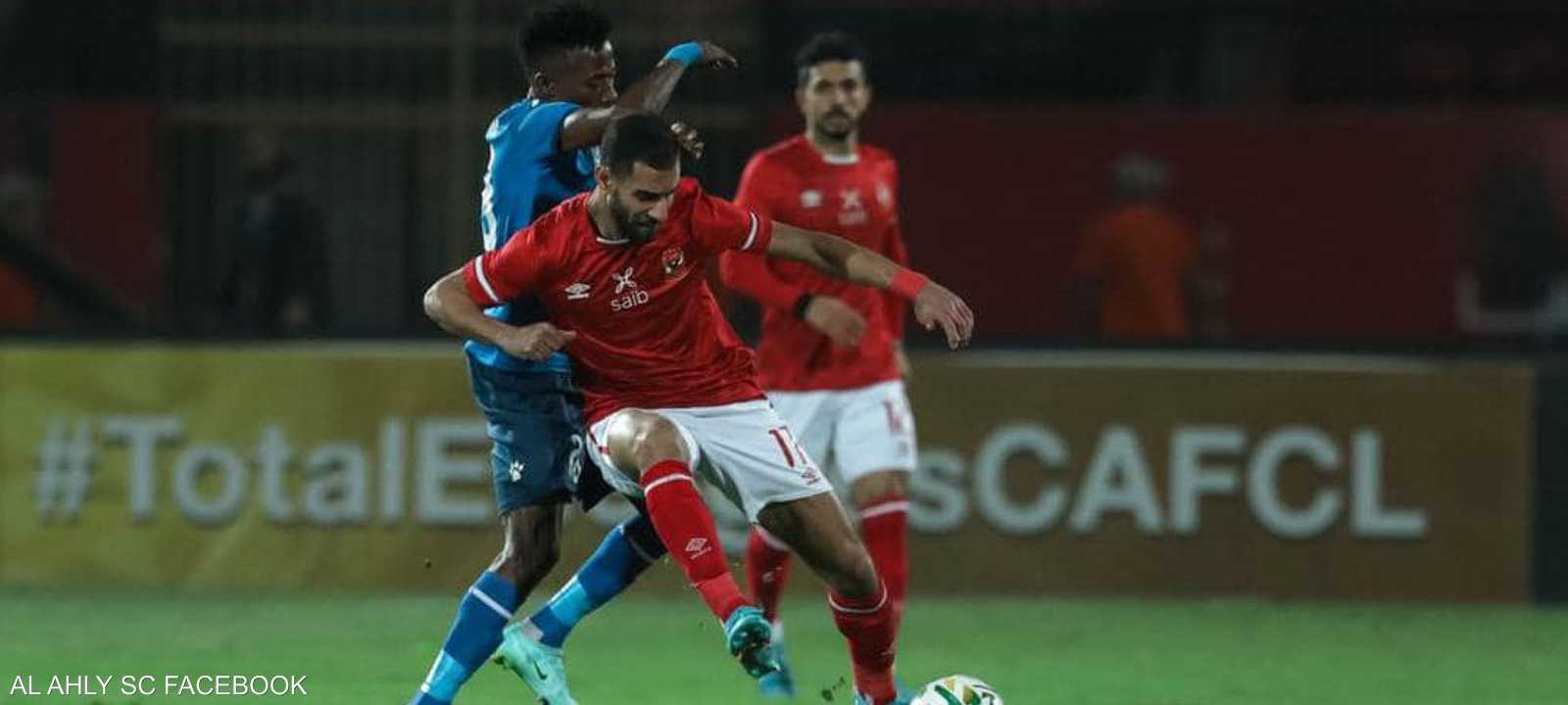 جانب من مباراة الأهلي المصري والهلال السوداني.