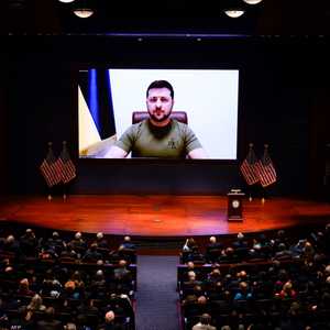 الرئيس الأوكراني مخاطبا الكونغرس الأميركي