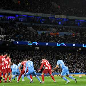 جانب من مباراة سيتي وأتلتيكو في مانشستر