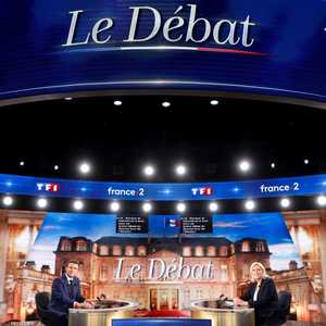 جانب من المناظرة الرئاسية بين ماكرون ولوبن