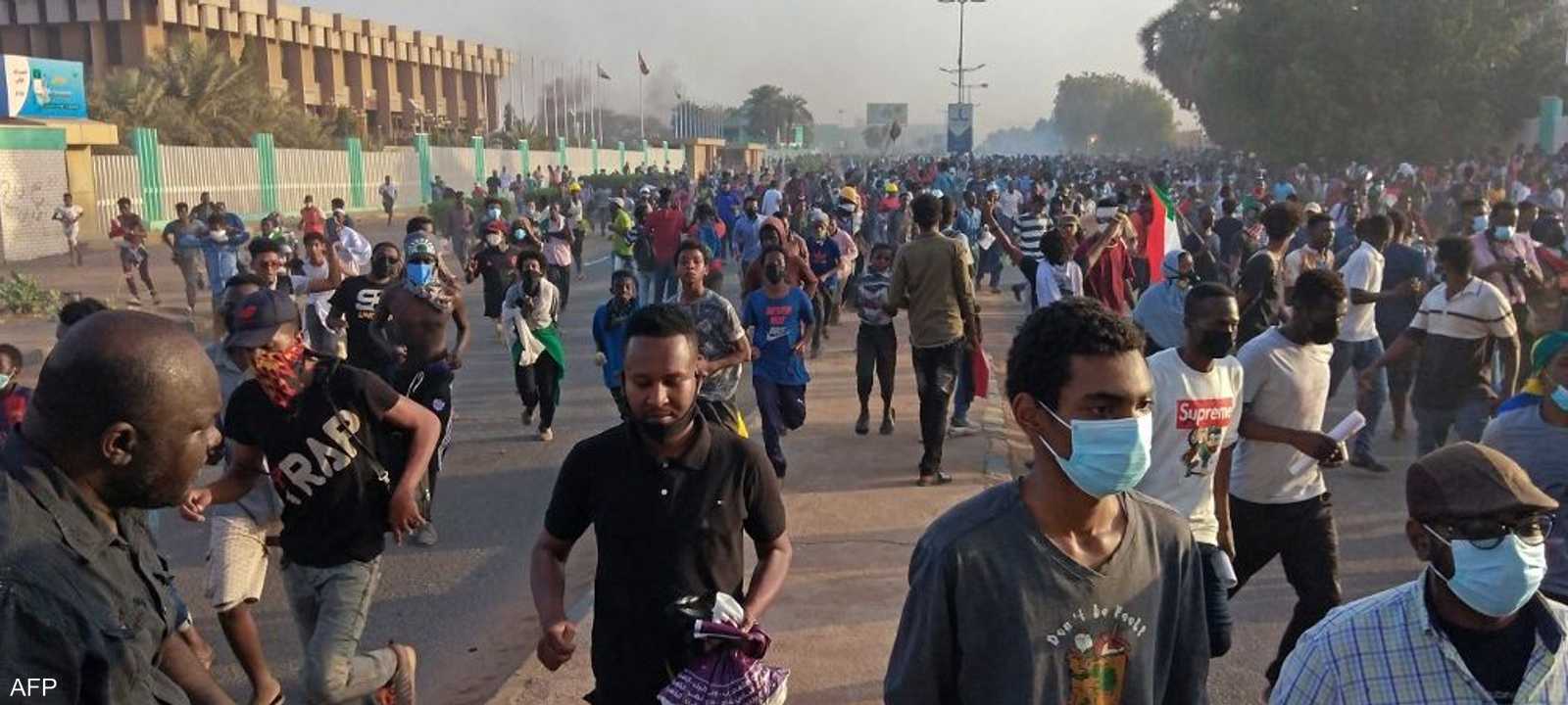 جانب من إحدى مظاهرات الاحتجاج في السودان.