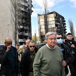 وصول أنطونيو غوتيريش إلى بوروديانكا في ضاحية كييف