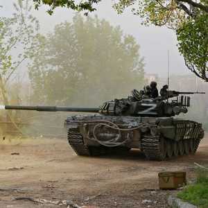 دبابة روسية خلال معارك ماريوبول