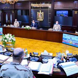 الرئيس المصري عبد الفتاح السيسي خلال الاجتماع