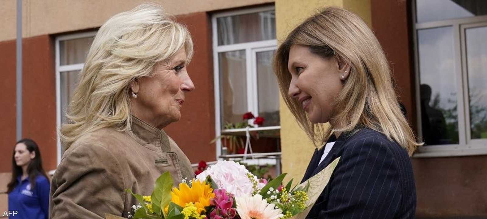 جانب من لقاء زيلينسكا وبايدن