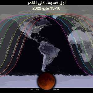 أول خسوف كلي للقمر عام 2022 ومناطق مشاهدته