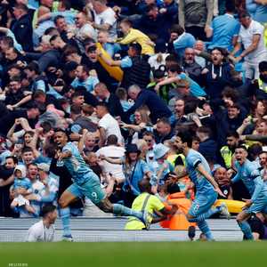 فرحة لاعبي مانشستر سيتي