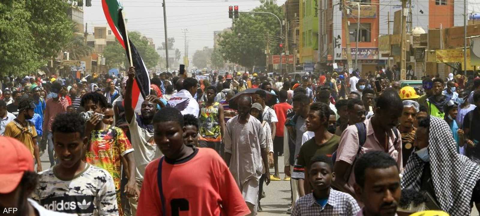 جانب من إحدى المظاهرت في السودان.