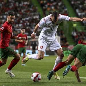 جانب من المباراة بين التشيك والبرتغال.