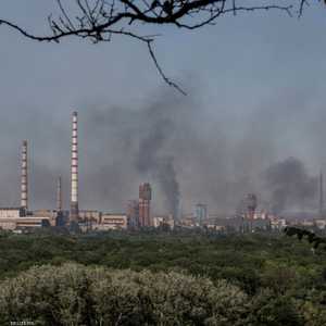 صورة للقصف على مصنع آزوت