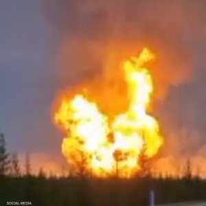 صورة متداولة لحريق حقل الغاز الروسي.