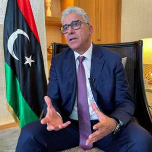 فتحي باشاغا يتحدث لوكالة "رويترز" في لندن، الأربعاء.