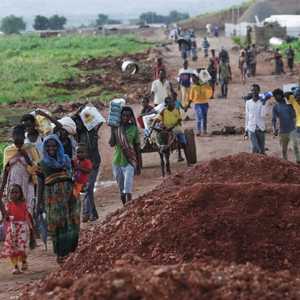 لاجئون إثيوبيون فارون من منطقة تيغراي.