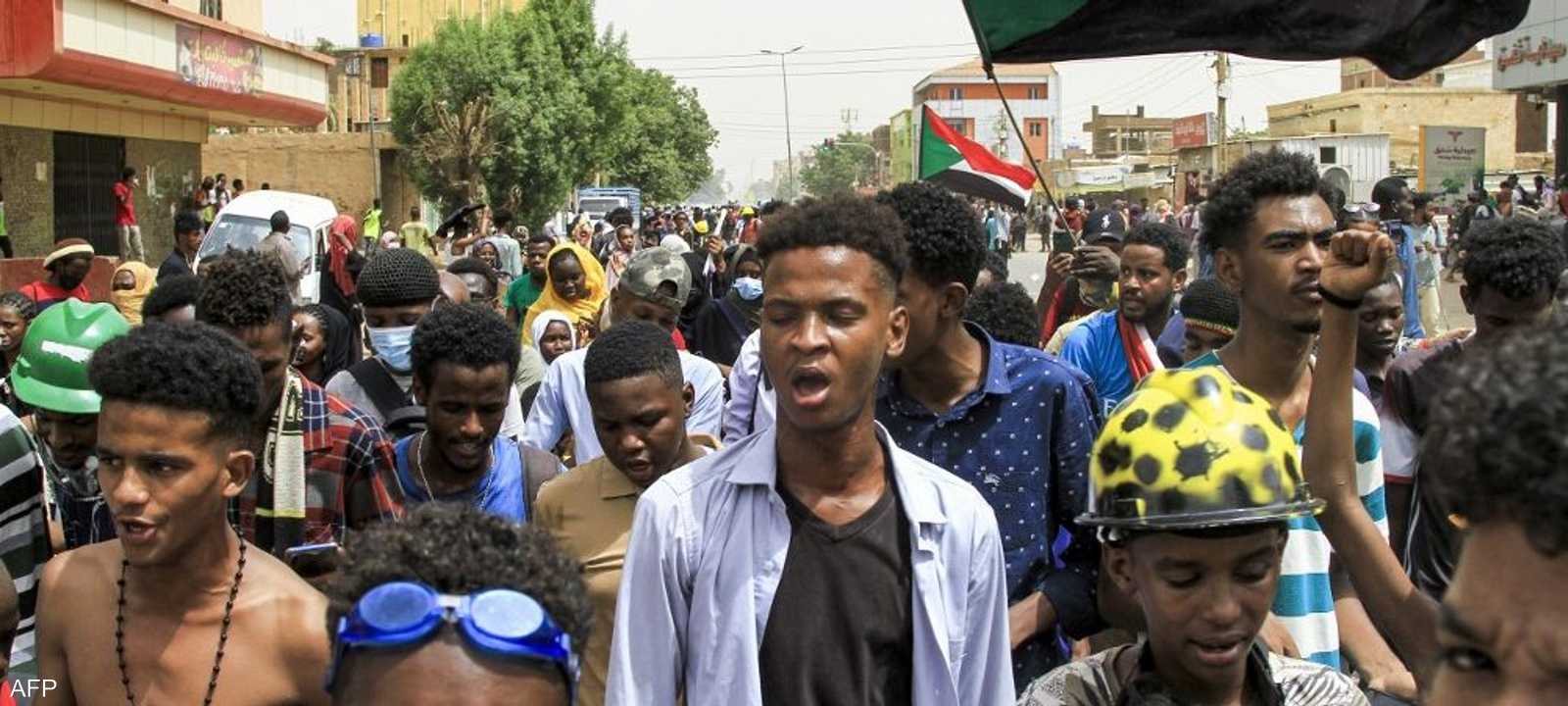 جانب من الاحتجاجات في السودان.