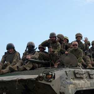 قوات أوكرانية في منطقة لوغانسك.