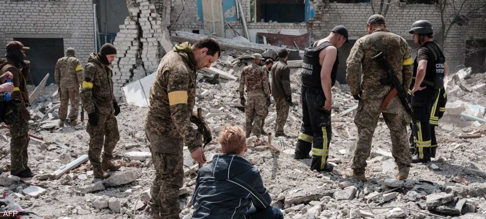 آثار القصف شرقي أوكرانيا