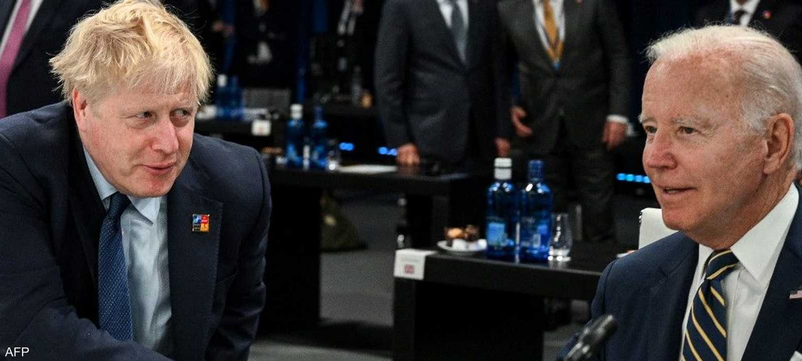 جانب من لقاء بايدن وجونسون