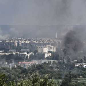 تصاعد الدخان في سماء سفر دونيتسك - أرشيفية