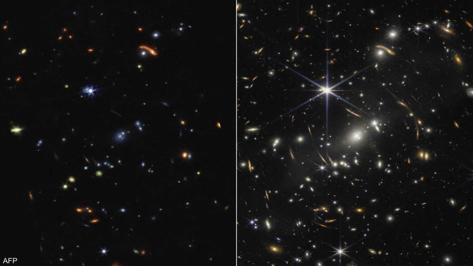 صورة تظهر الأطوال الموجية غير المرئية للأشعة تحت الحمراء القريبة والمتوسطة من الضوء والتي تُرجمت إلى ألوان الضوء المرئي.