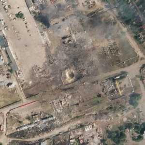 صورة جوية لقصف استهدف نوفا كاخوفكا