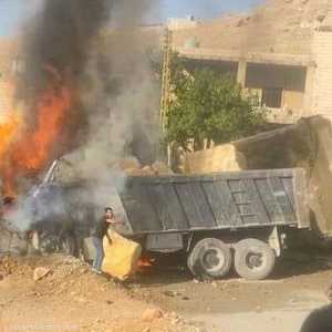 النار اشتعلت في الشاحنة