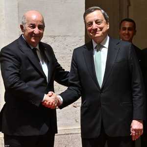 الرئيس الجزائري، عبد المجيد تبون، ورئيس وزراء إيطاليا
