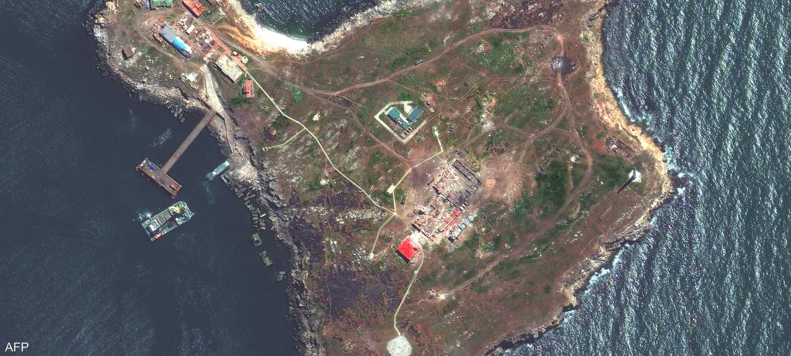 صورة لجزيرة الثعبان عبر الأقمار الاصطناعية