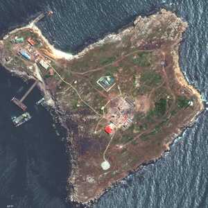 صورة لجزيرة الثعبان عبر الأقمار الاصطناعية