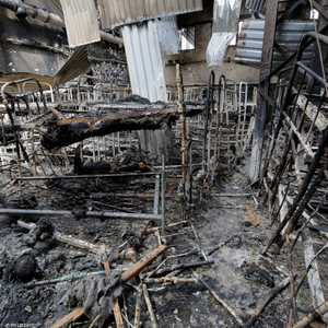 آثار الدمار في مركز الاحتجاز حيث قتل 50 أسير حرب أوكرانيا