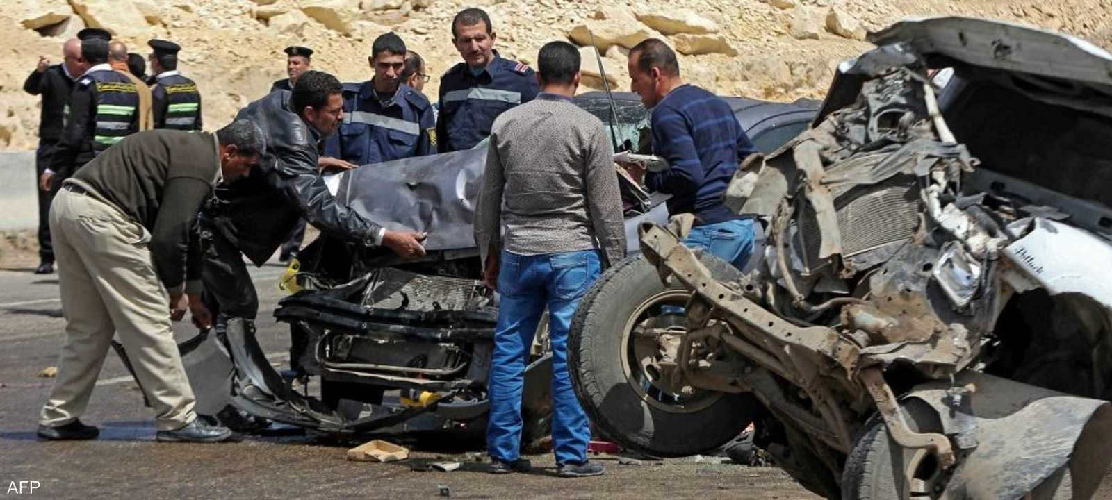 أرشيفية لحادث سير في مصر