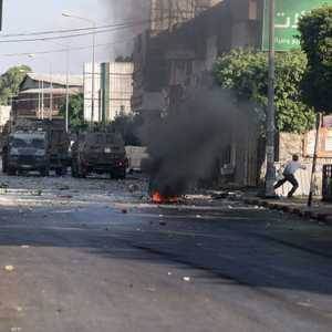 جانب من المواجهات التي اندلعت في نابلس صباح الثلاثاء.