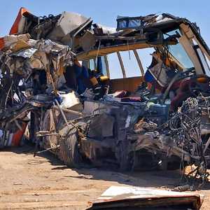 أرشيفية لحافلة متضررة جراء حادث في مصر