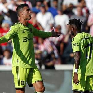 رونالدو خلال مباراة مانشستر يونايتد أمام برينتفورد