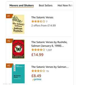 كتاب آيات شيطانية يتصدر قائمة أمازون
